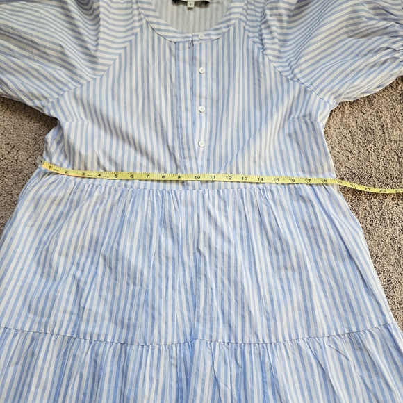 English Factory Gingham Tiered Midi Dress Womens S Blue white Cottagecore HN657D - Picture 6 of 7